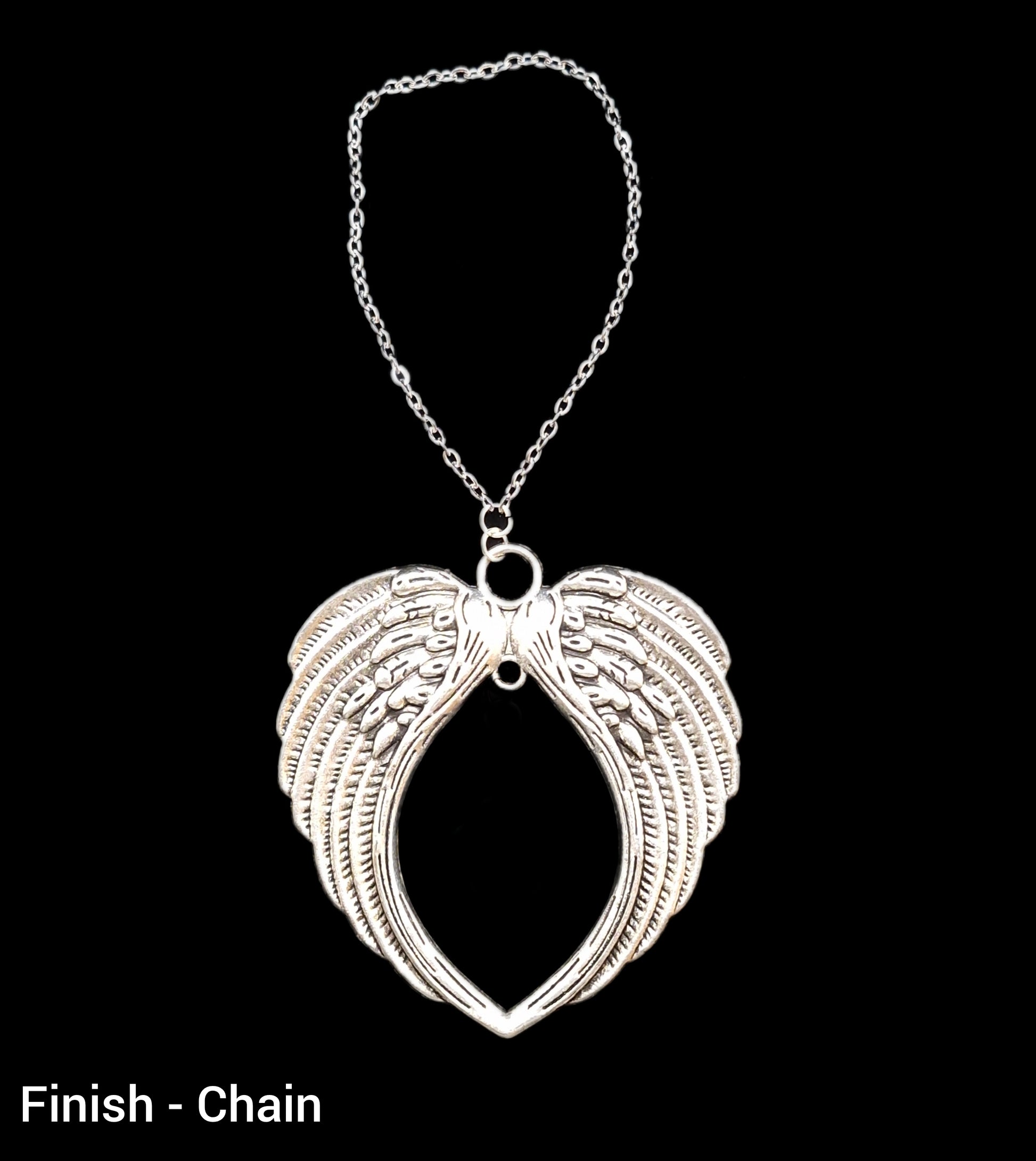 Angel wing hanging christmas decoration with cremation ashes