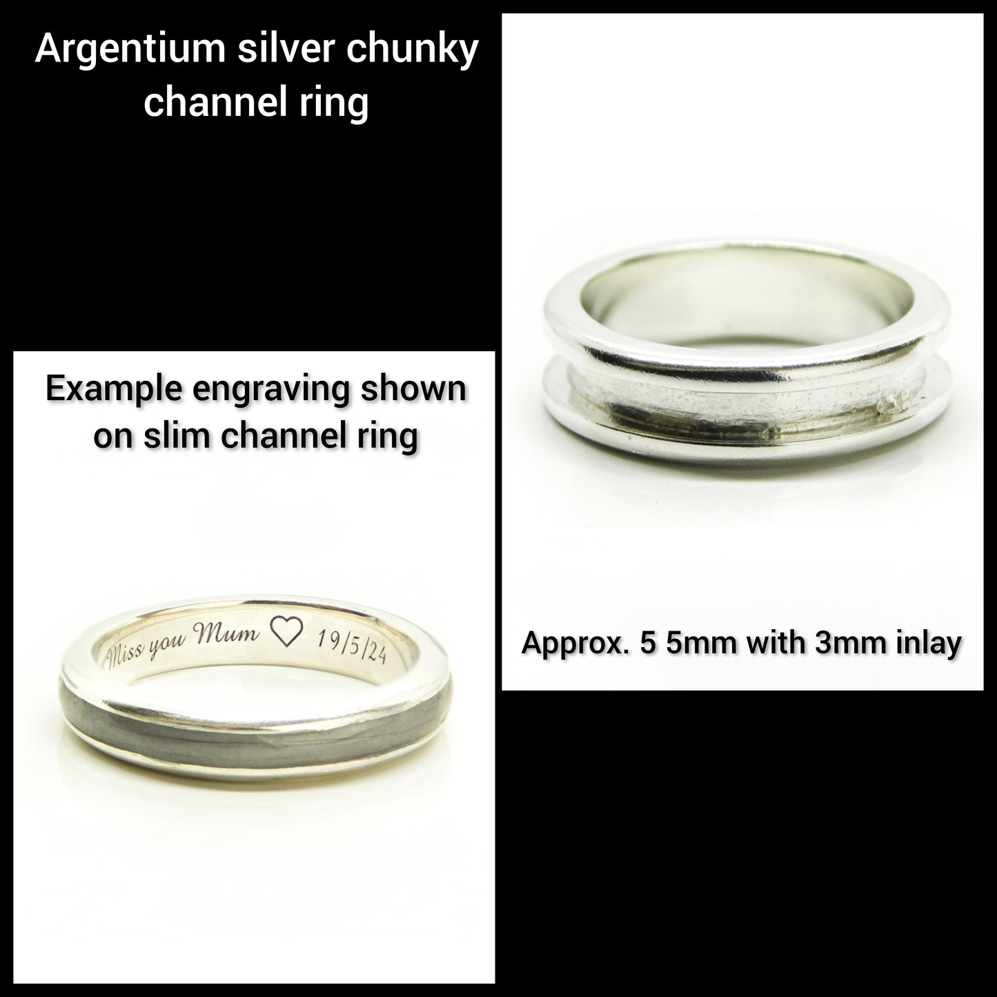 925 Sterling Silver Breastmilk and/or hair Ring Collection