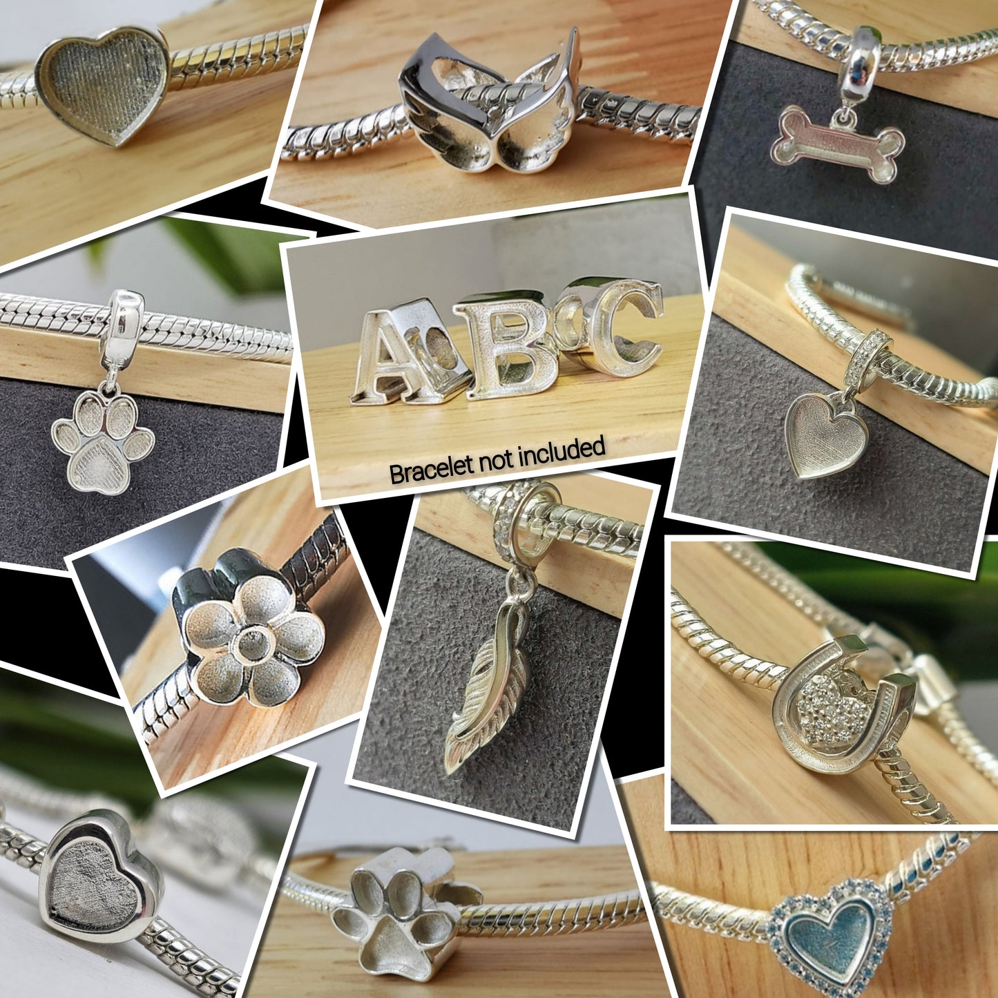 925 Sterling Silver Cremation Ashes Memorial bracelet charm