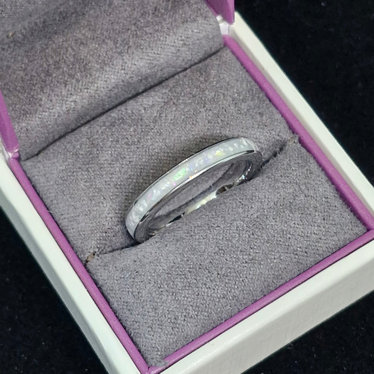 Channel Rings - Stainless Steel, Titanium or Tungsten Carbide: Breastmilk and/or Hair Inclusion