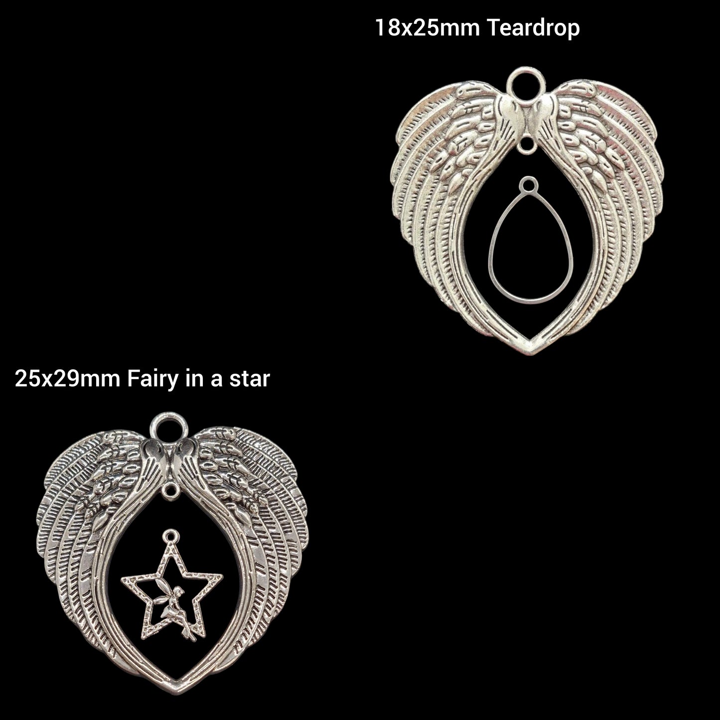 Cremation Ashes and/or Hair angel wings hanging ornament