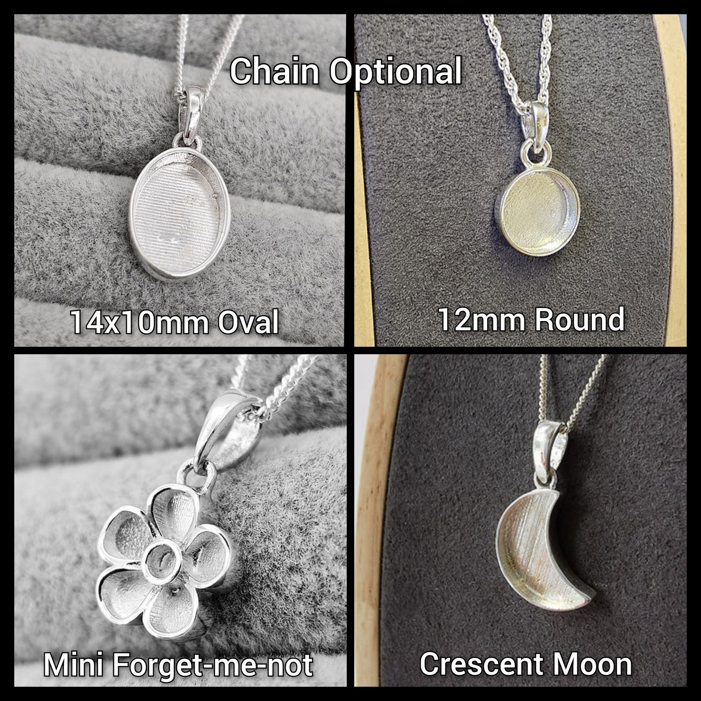 925 Sterling Silver Breastmilk and/or Lock of Hair Necklaces