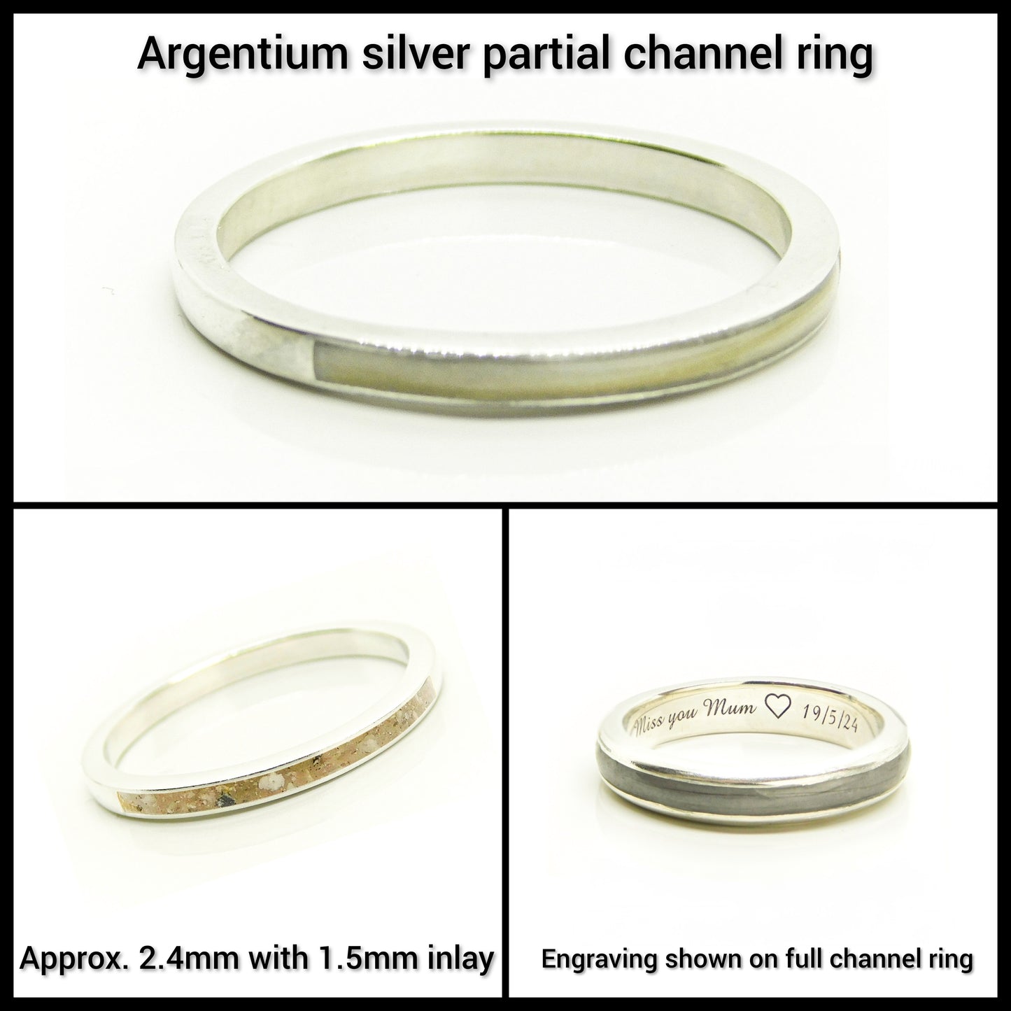 925 Sterling Silver Breastmilk and/or hair Ring Collection