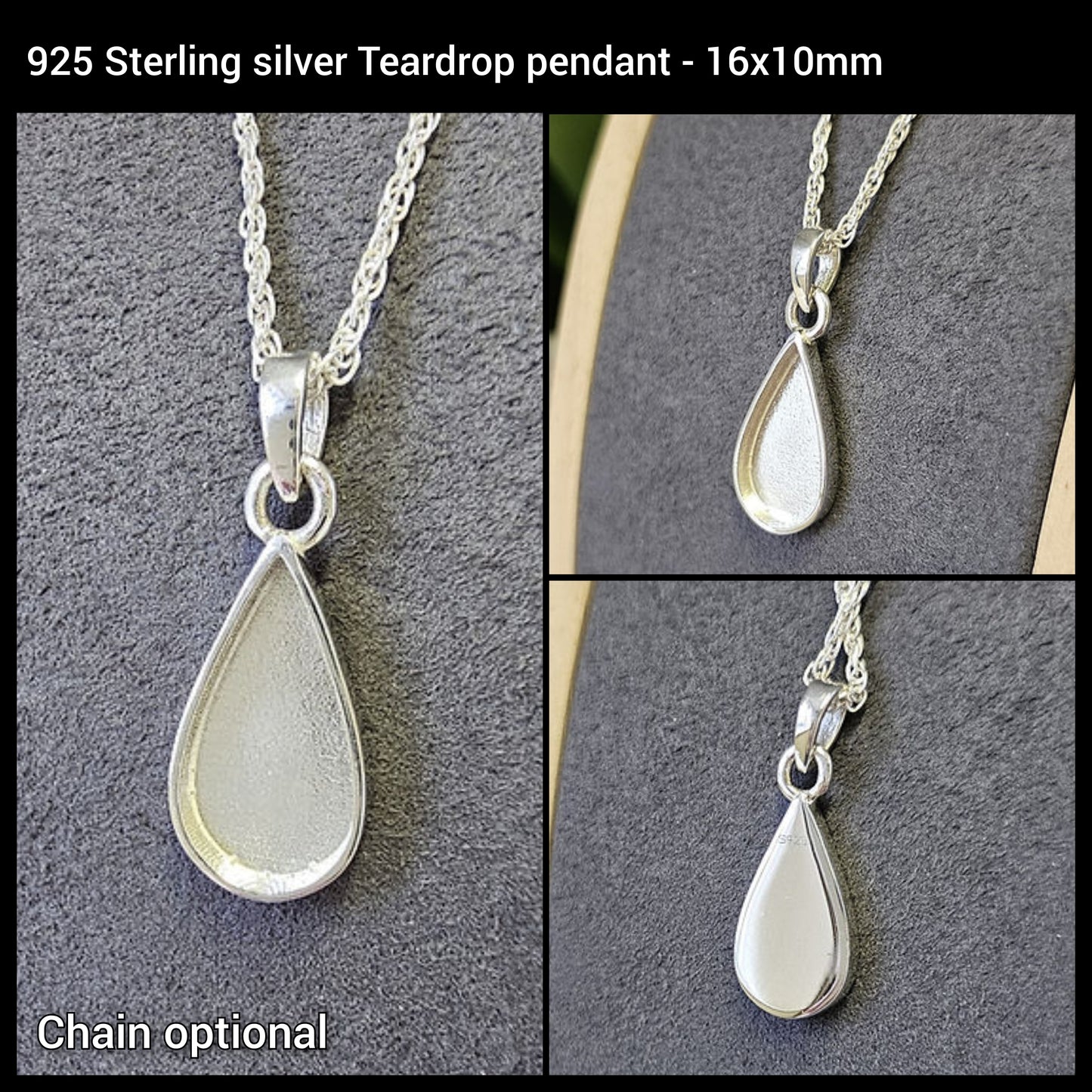 925 Sterling Silver Breastmilk and/or Lock of Hair Necklaces