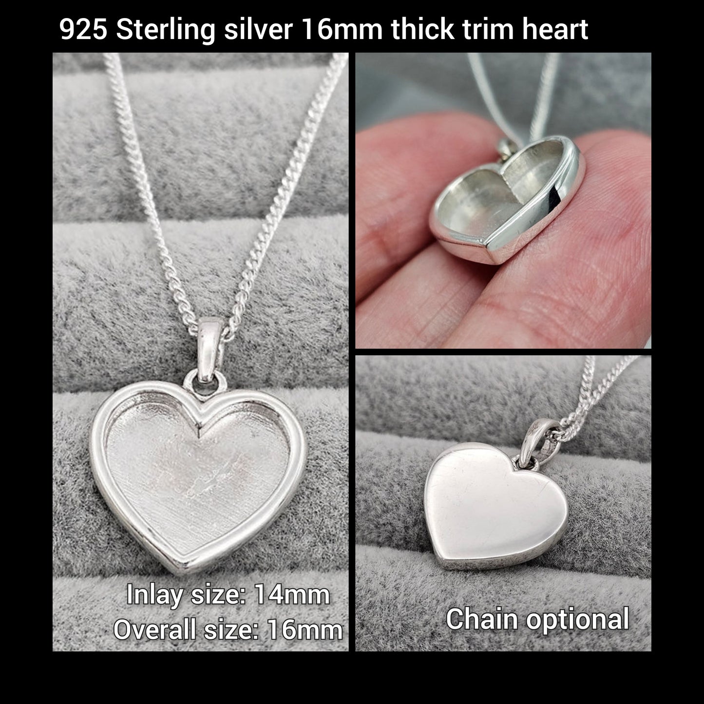 925 Sterling Silver Cremation Ashes and/or Hair Memorial Necklaces