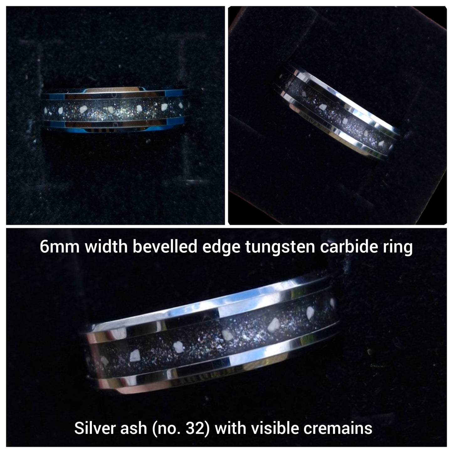 Channel Rings - Stainless Steel, Titanium or Tungsten Carbide: Breastmilk and/or Hair Inclusion