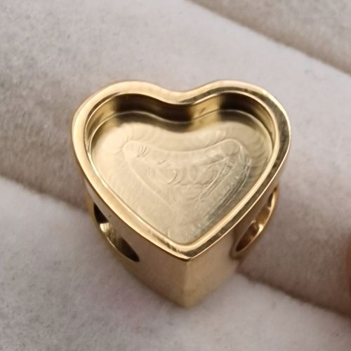 18k Gold Stainless Steel heart charm
