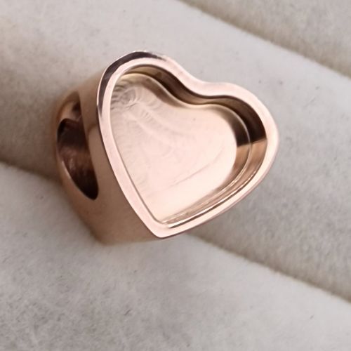 18k Rose Gold Stainless Steel heart charm