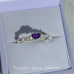 Dainty heart and almond stones ring