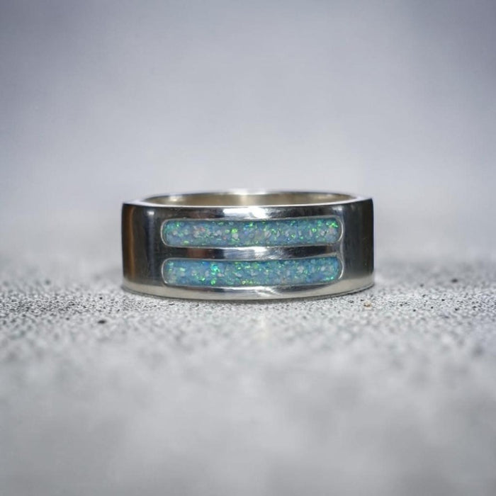 Front facing dual channel ring - 925 sterling silver