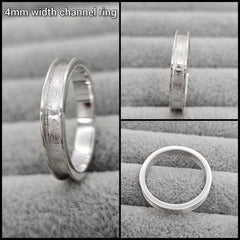 4mm width channel ring - 925 sterling silver
