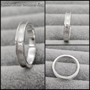 4mm width channel ring - 925 sterling silver