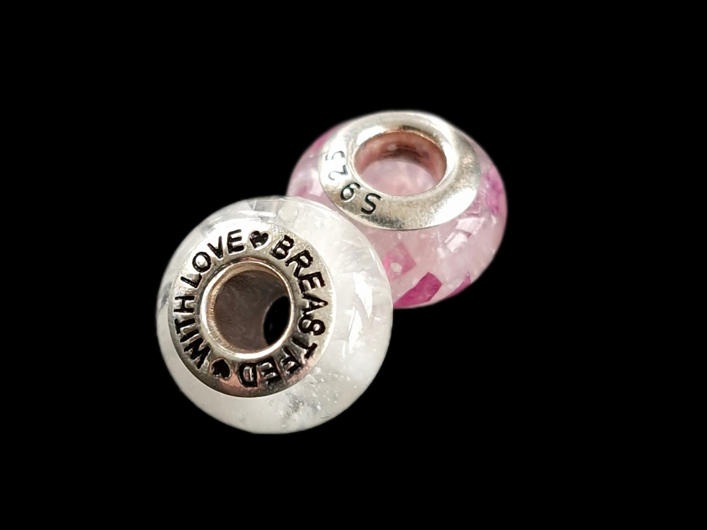 925 sterling silver breastfed with love breastmilk bead