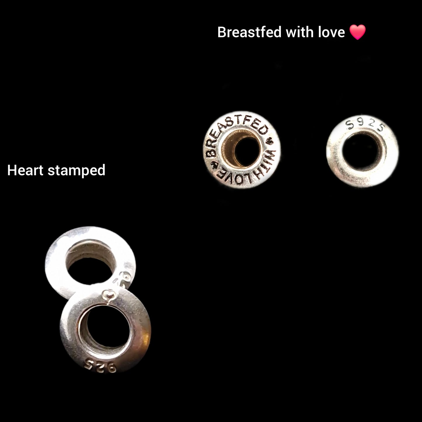Breastmilk Bracelet Bead with 925 Sterling Silver Cores