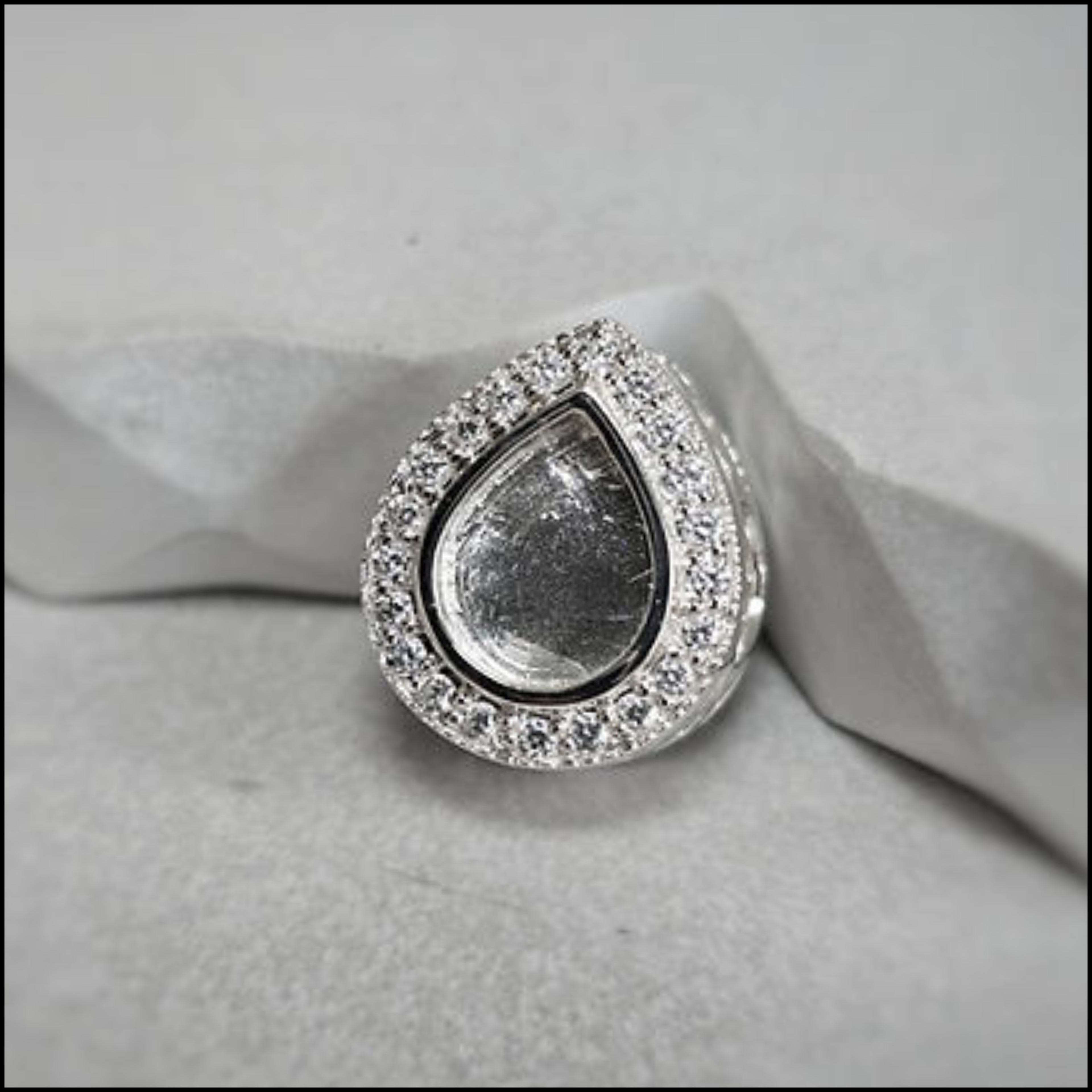 CZ halo pear bracelet charm