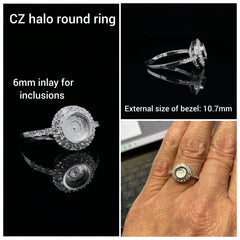 CZ Halo round ring