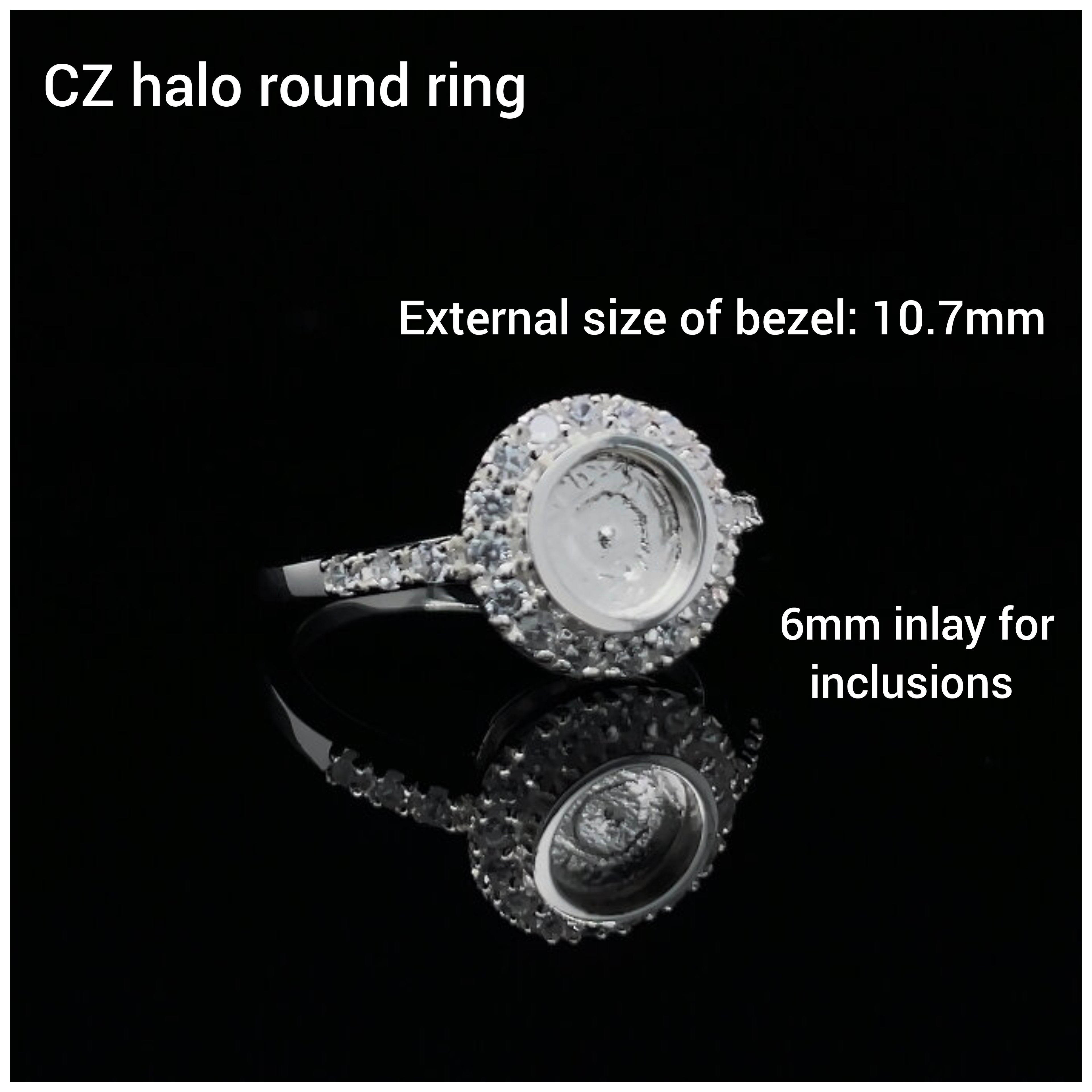 CZ Halo round ring