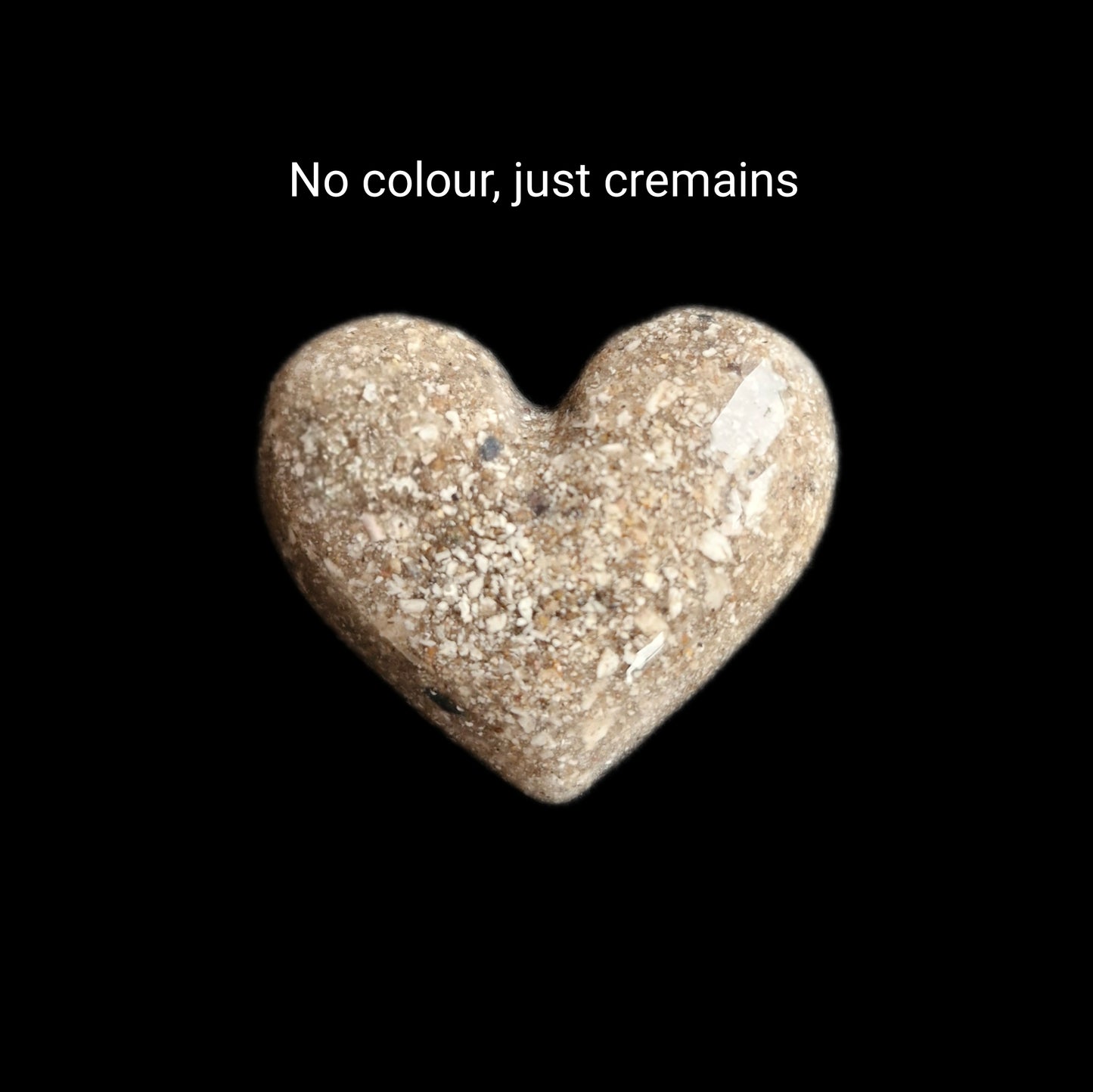 Cremation ashes heart with no added colour