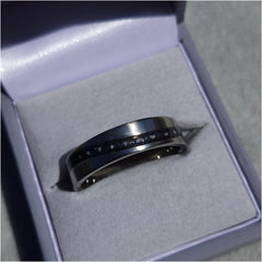 6mm wide wave inlay channel ring