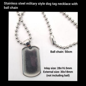Military style dog tag necklace