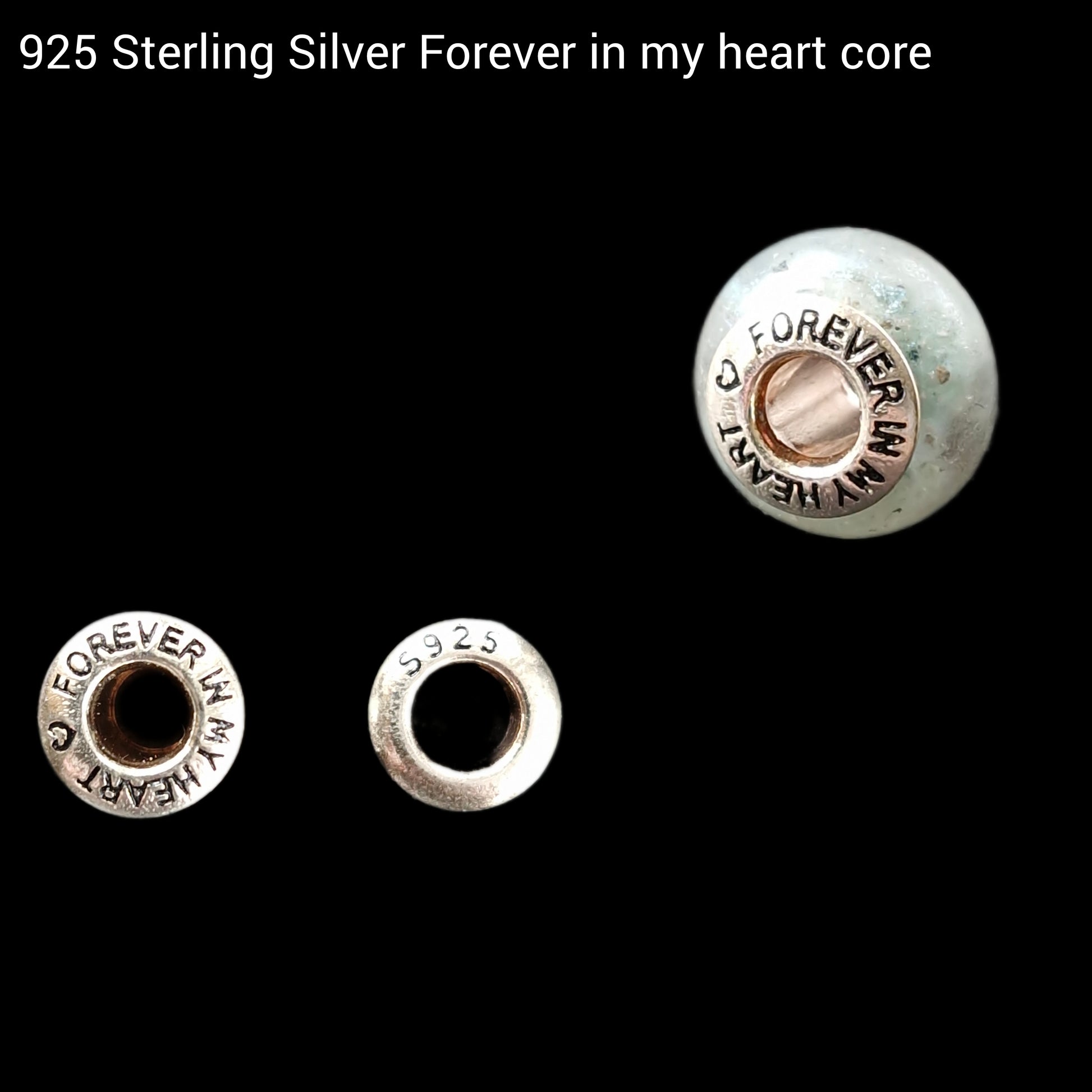 925 sterling silver forever in my heart bead core