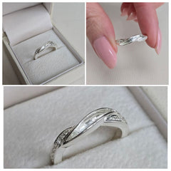 Forever linked single inlay ring