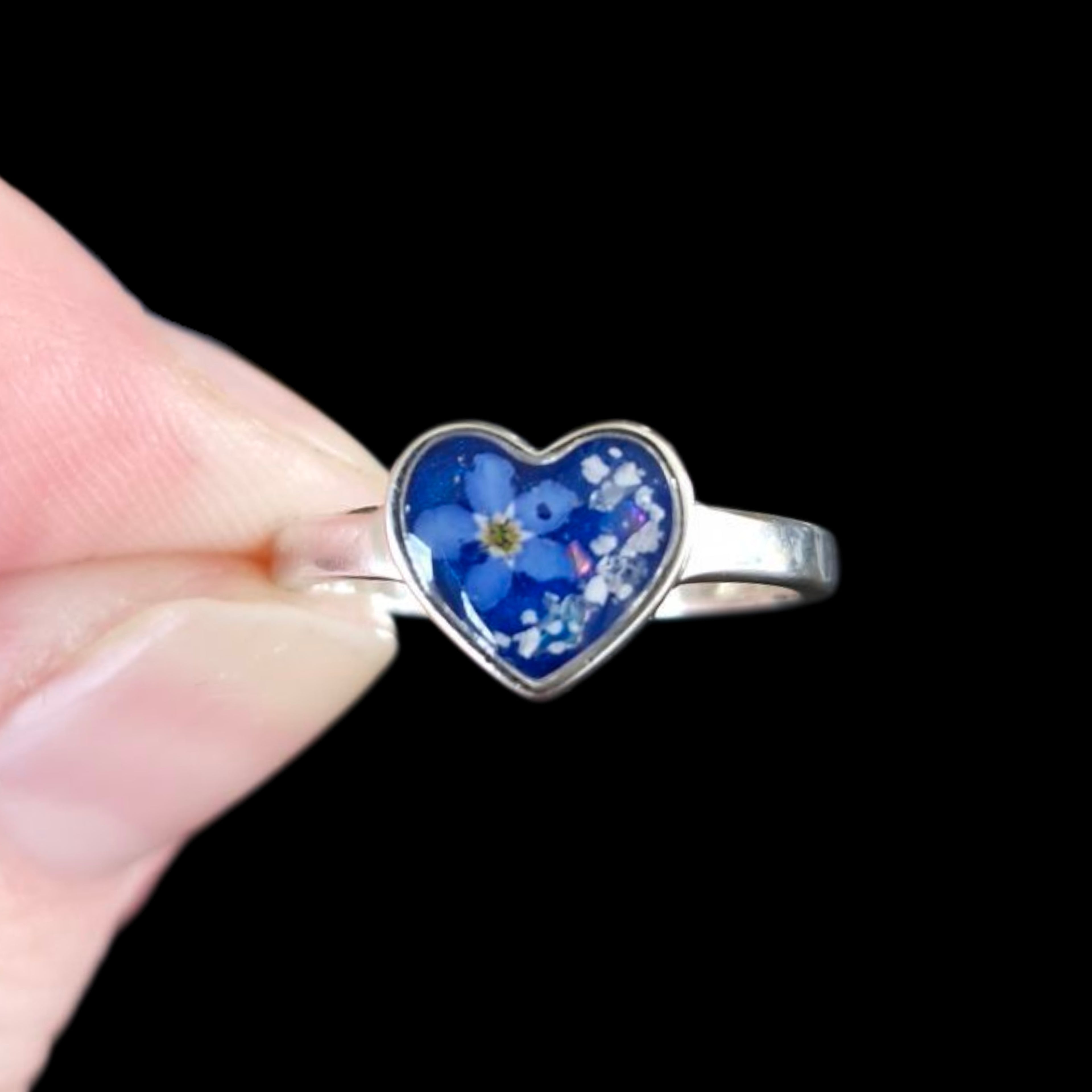 6mm heart ring with cubic zirconia stones