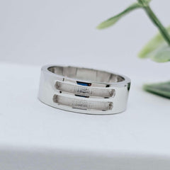 Front facing dual channel ring - 925 sterling silver