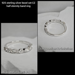 Bezel set half eternity style ring