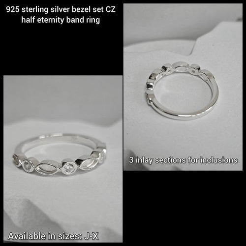 Bezel set half eternity style ring