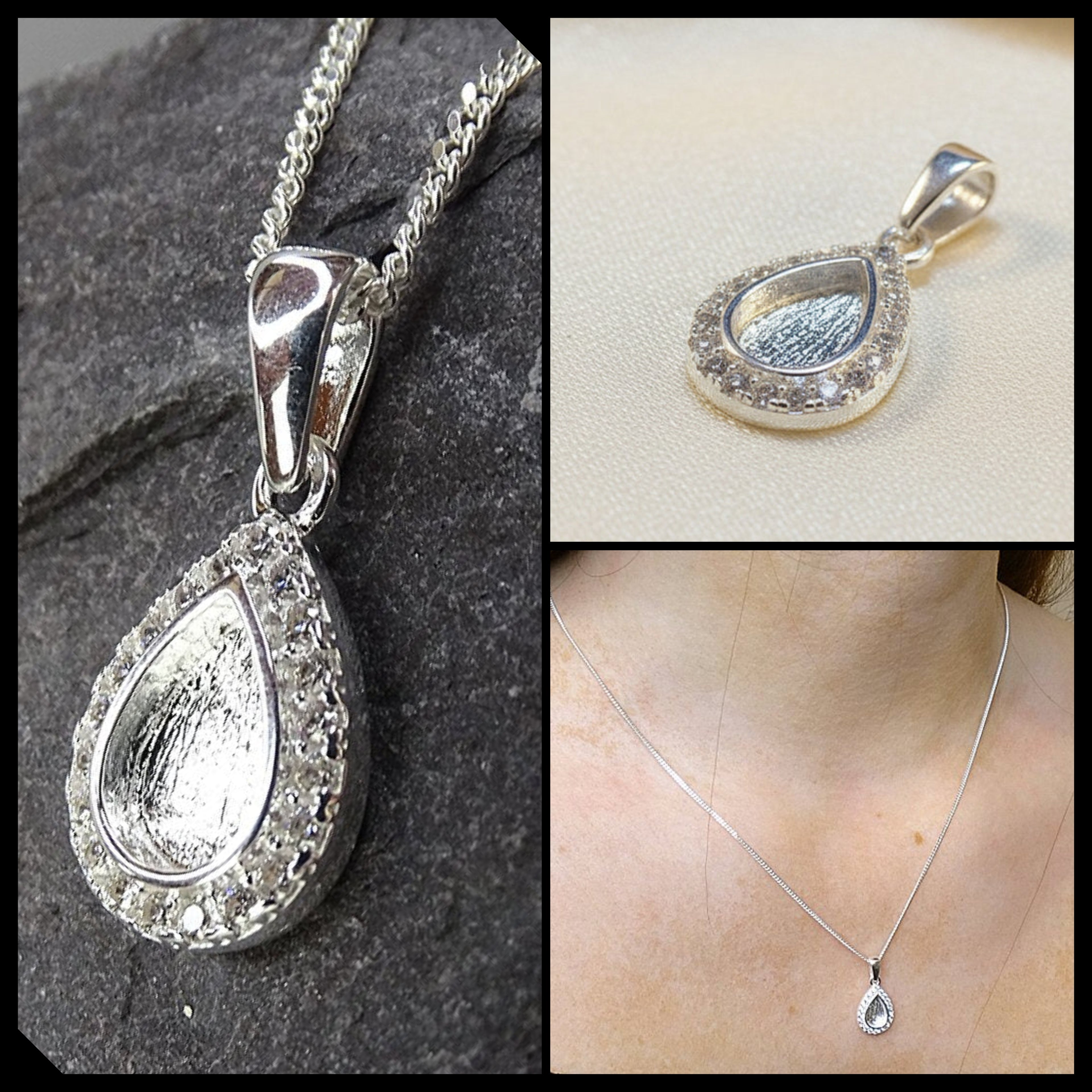 Halo teardrop pendant