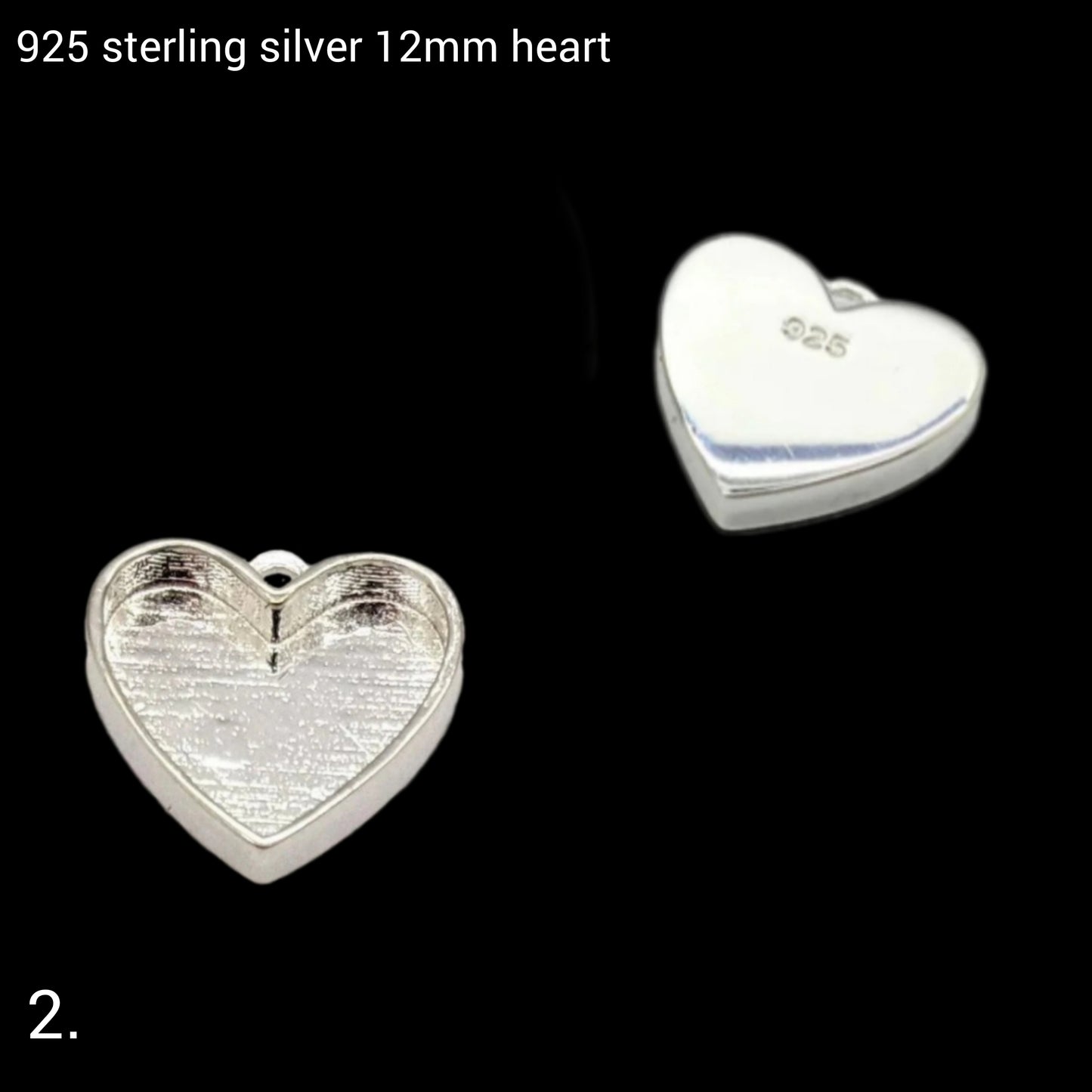 925 sterling silver 12mm heart breastmilk necklace