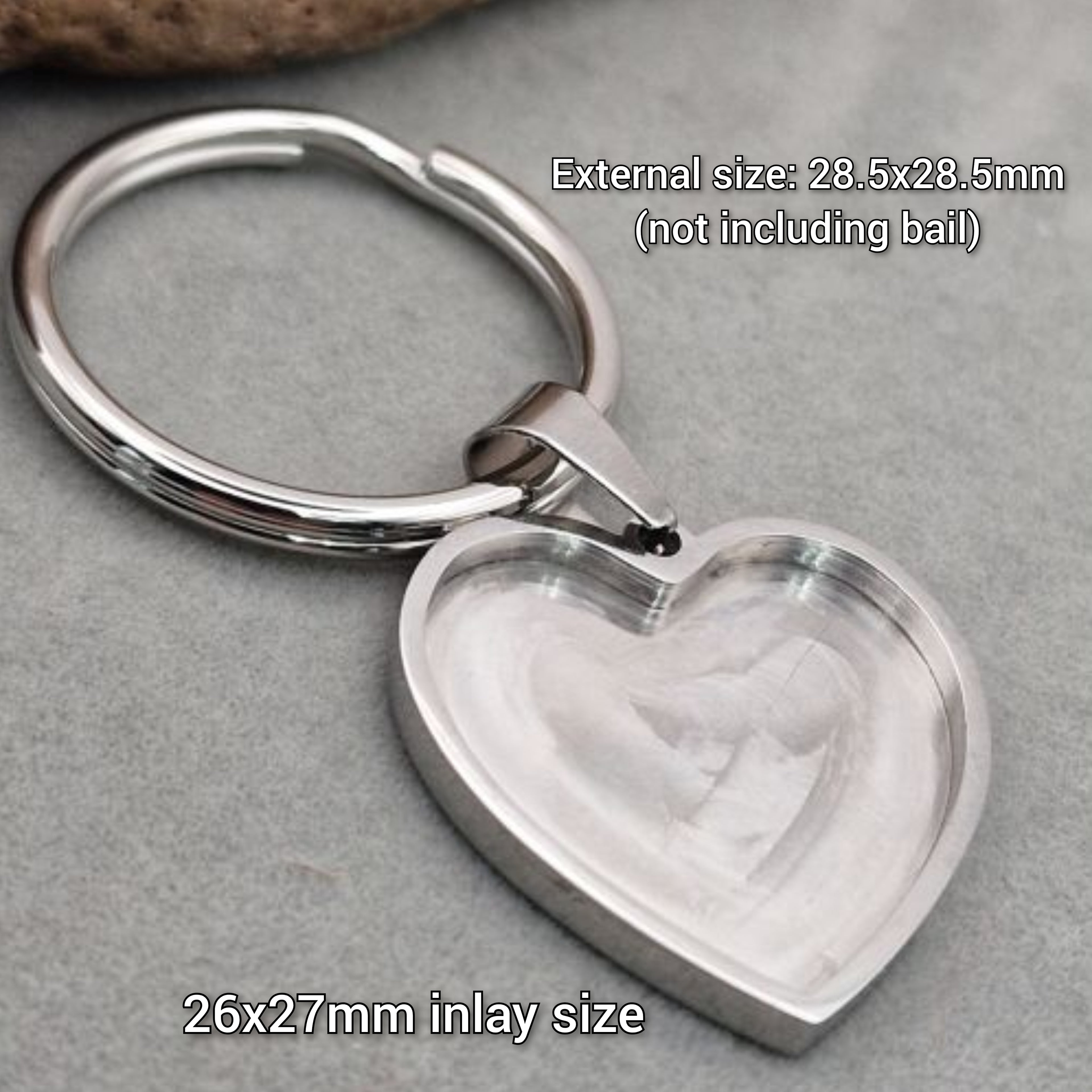 Stainless steel heart keyring