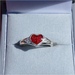 6mm heart ring with cubic zirconia stones