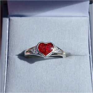 6mm heart ring with cubic zirconia stones