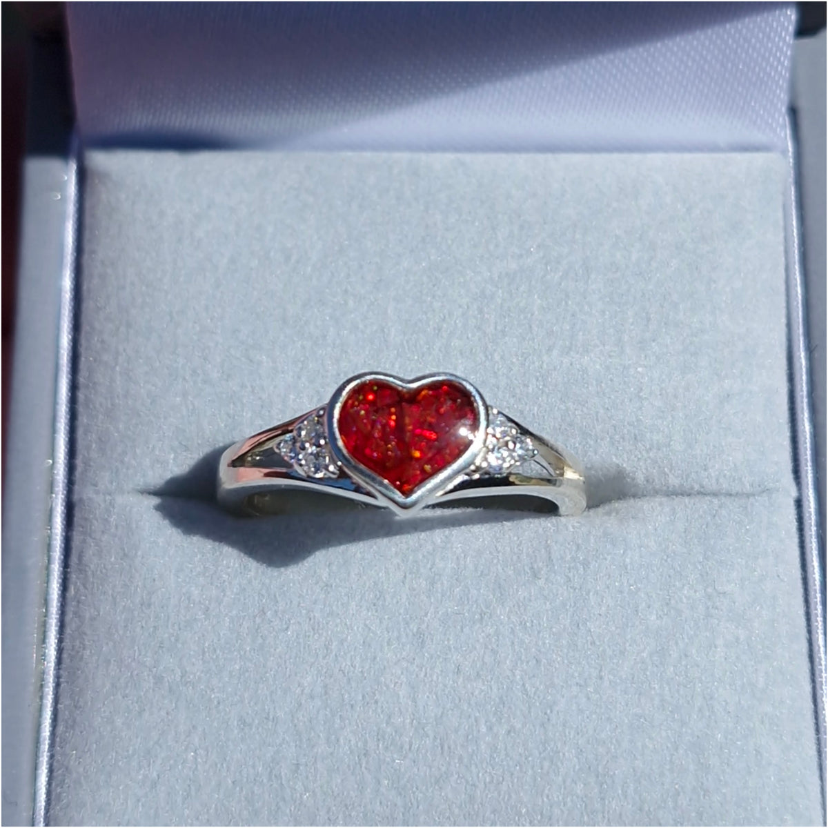 6mm heart ring with cubic zirconia stones