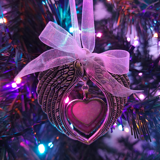 Cremation Ashes angel wings christmas ornament