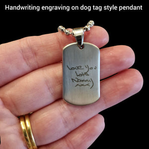 Military style dog tag necklace