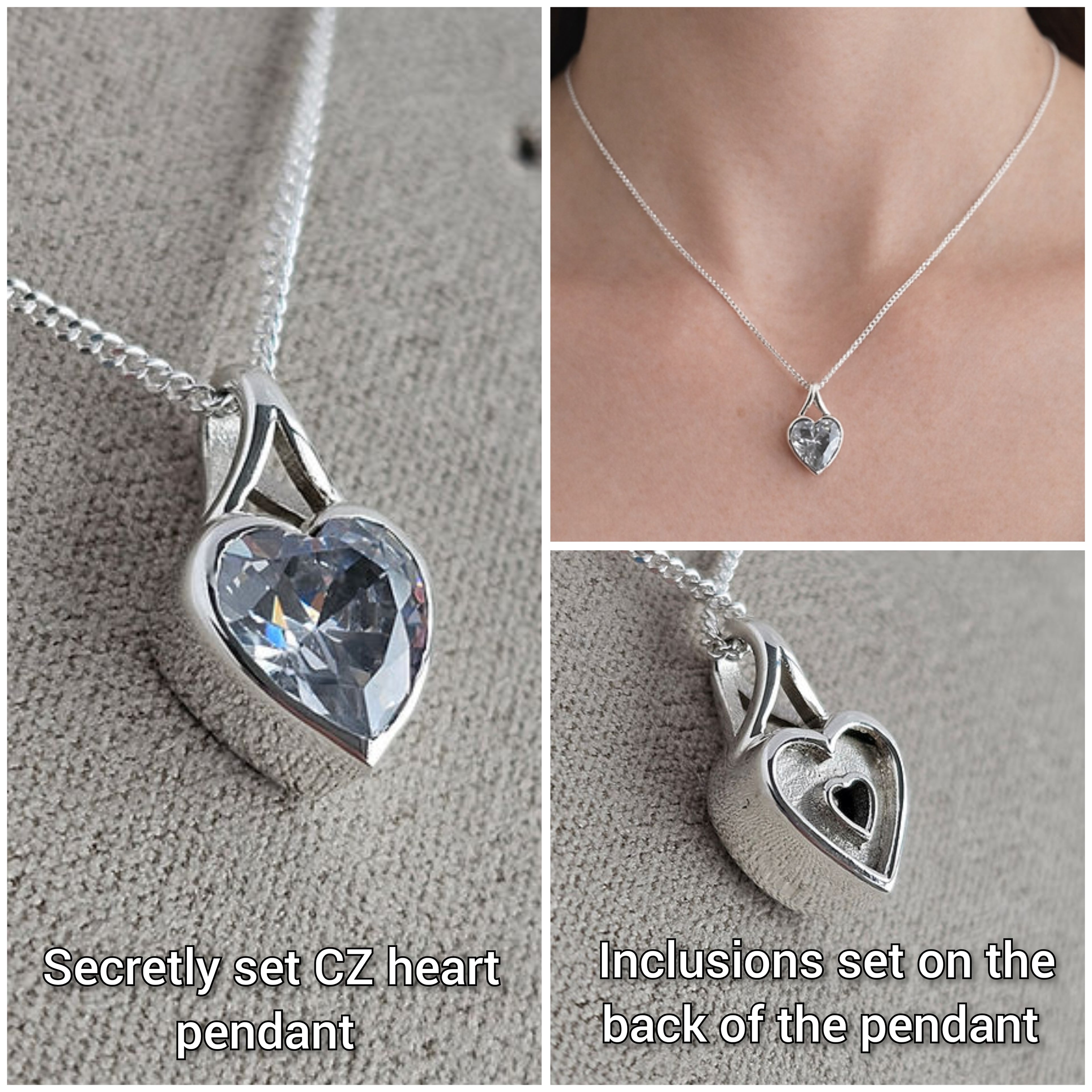 Secretly set Heart pendant