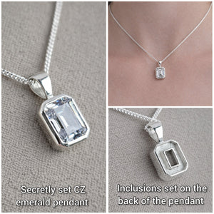 Secretly set Emerald pendant