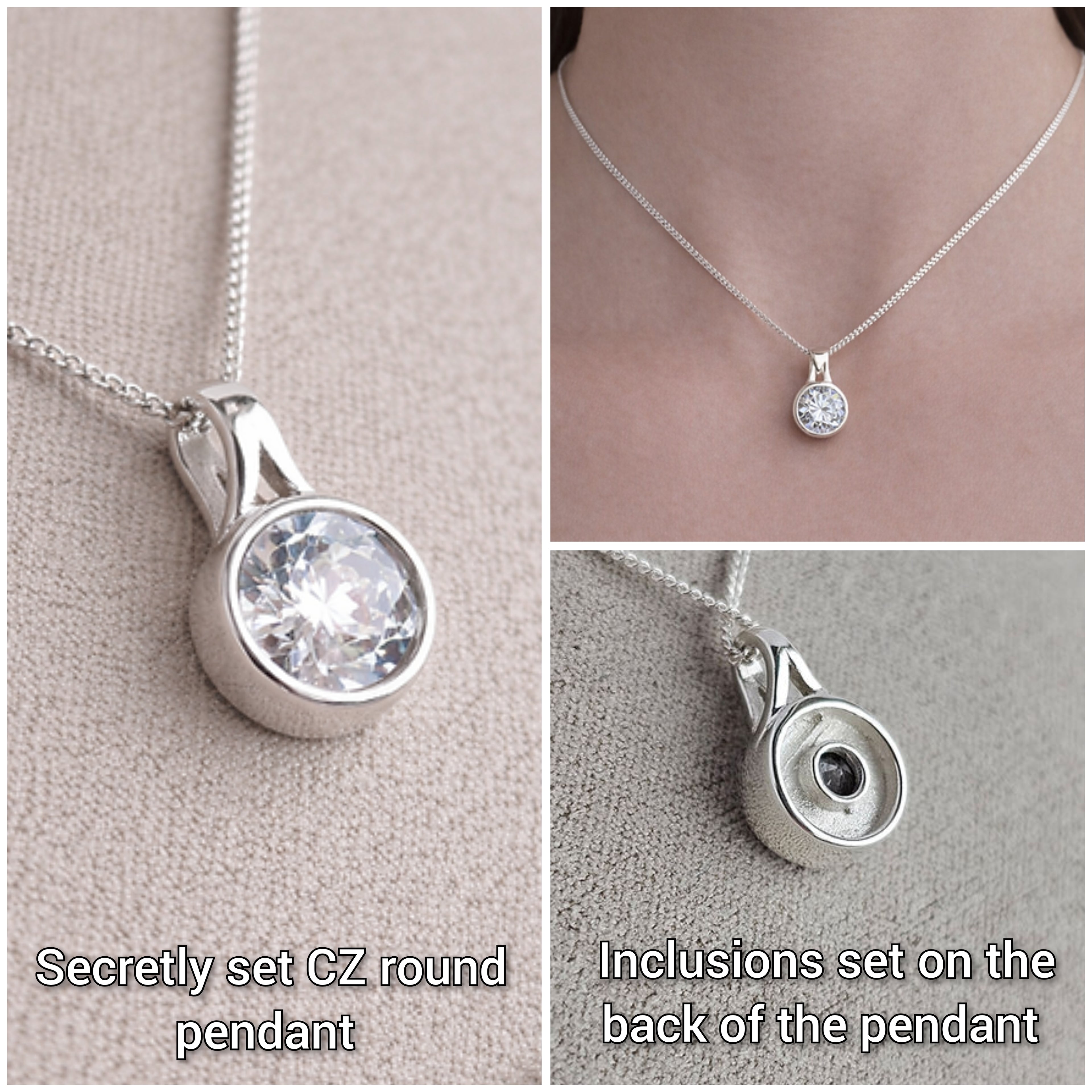 Secretly set Round pendant