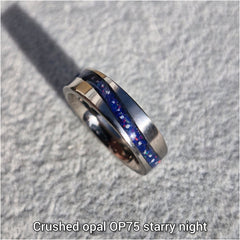 6mm wide wave inlay channel ring