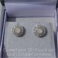 CZ halo round earrings