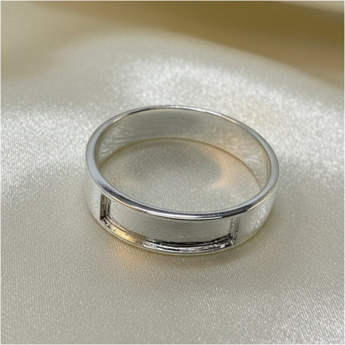 Wide part-channel ring - 925 sterling silver