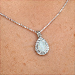 Halo teardrop pendant