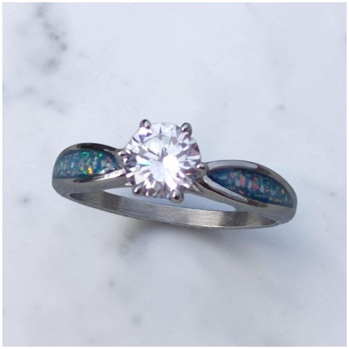 Aurora Solitaire ring - Stainless Steel