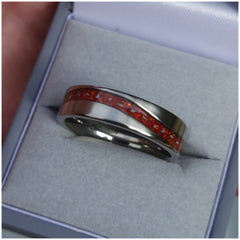 6mm wide wave inlay channel ring
