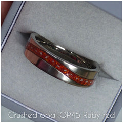 6mm wide wave inlay channel ring