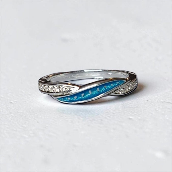 Forever linked single inlay ring