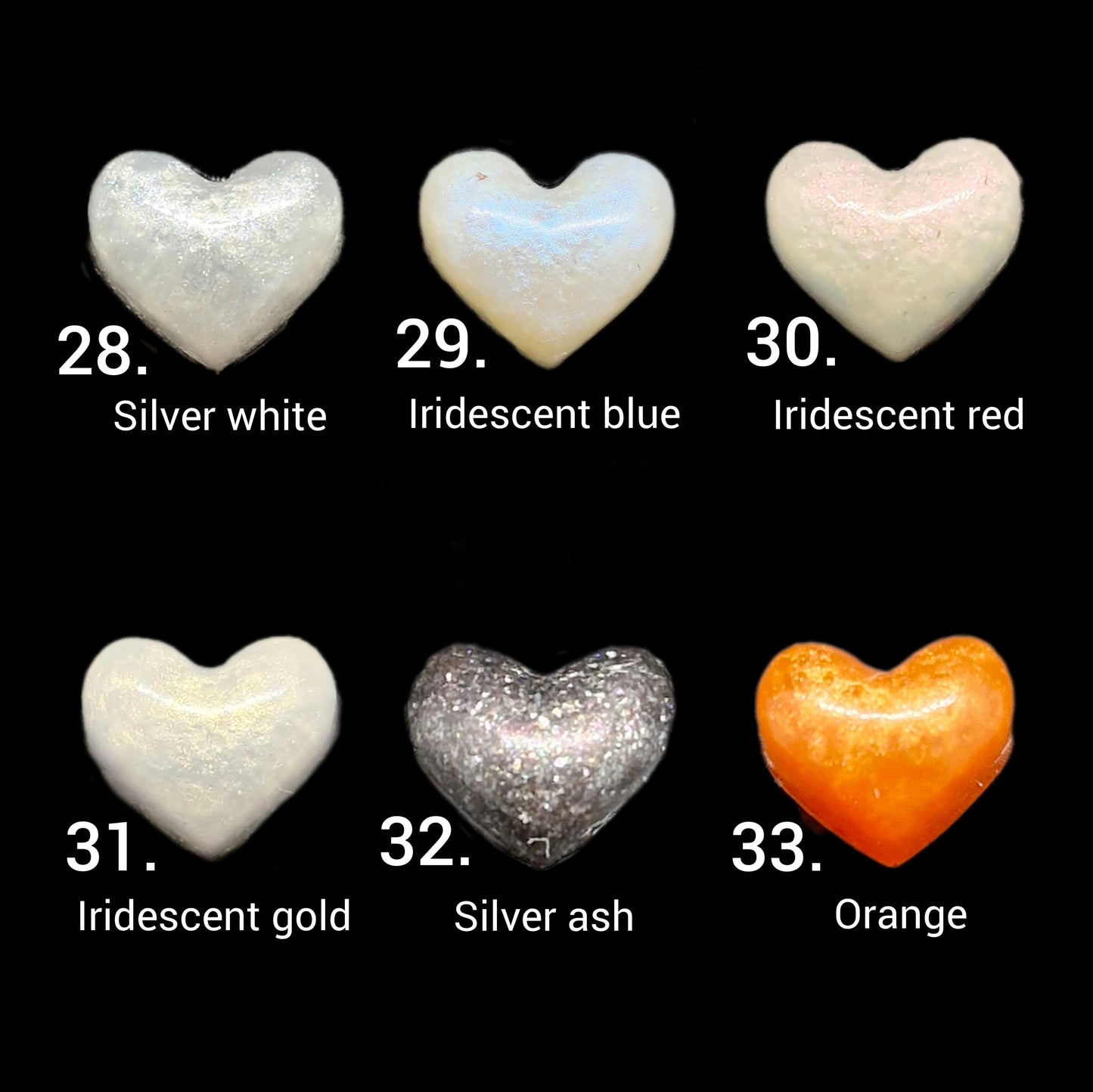 Jewellery colour choices 28 to 33